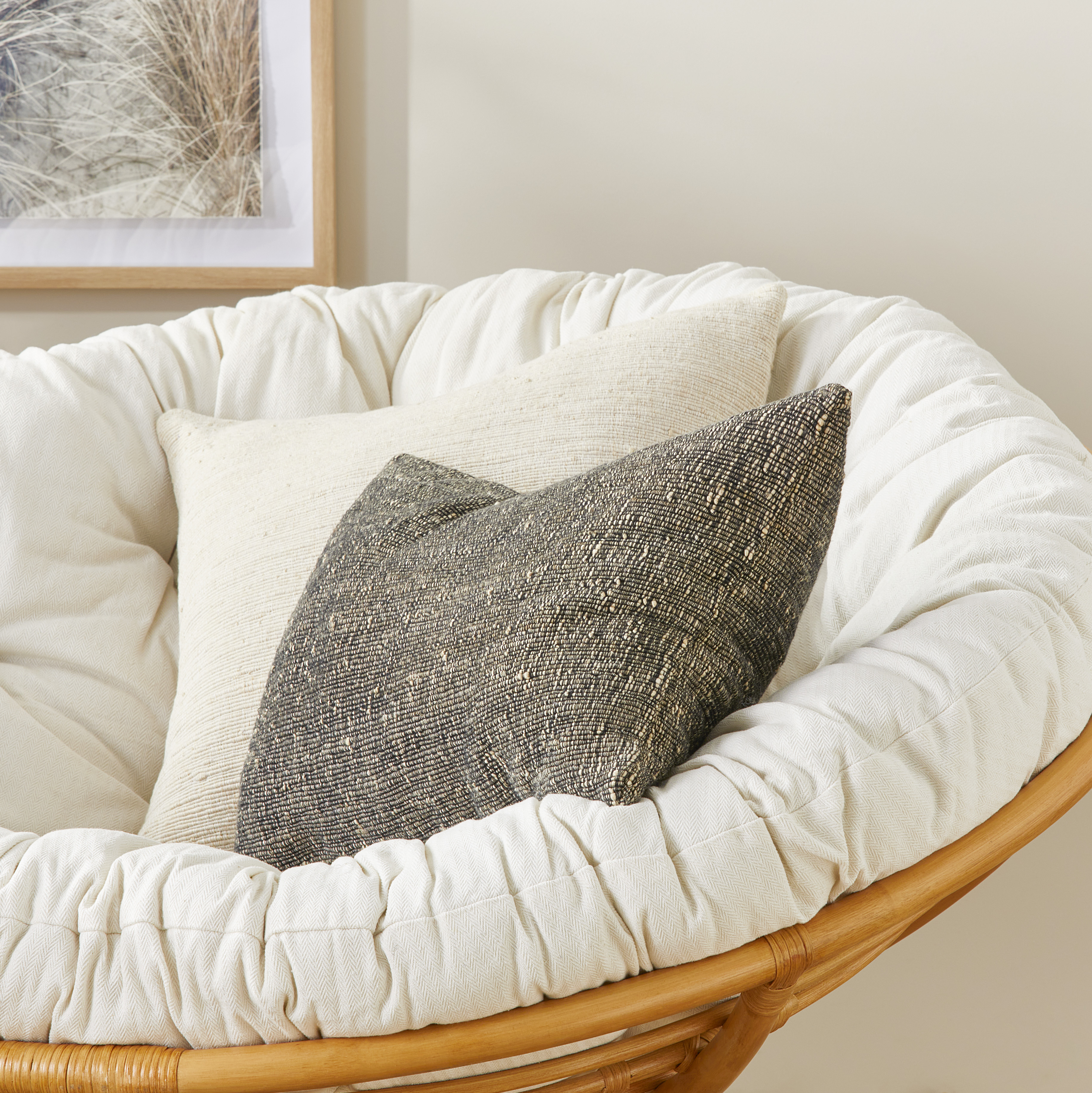 Caspian Natural & Black Long Cushion