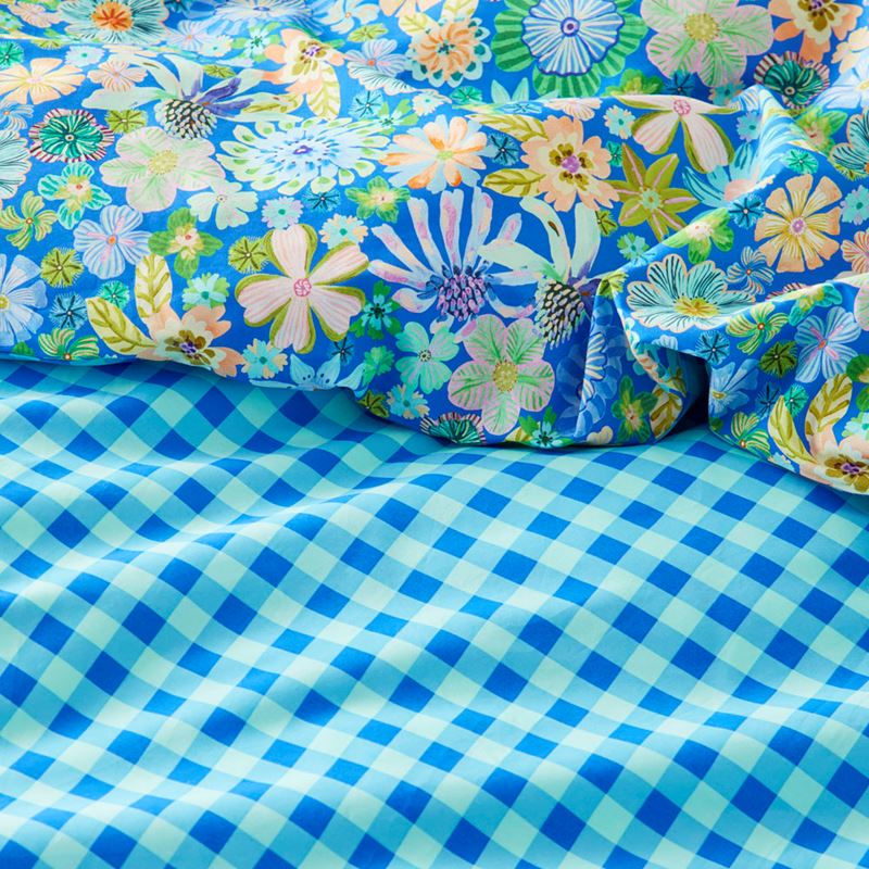 Sia Marine Blue Floral Quilt Cover Set + Separates