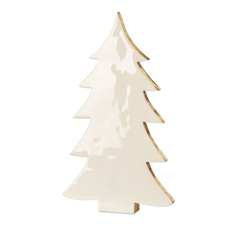 Enamel White & Gold Timber Tree