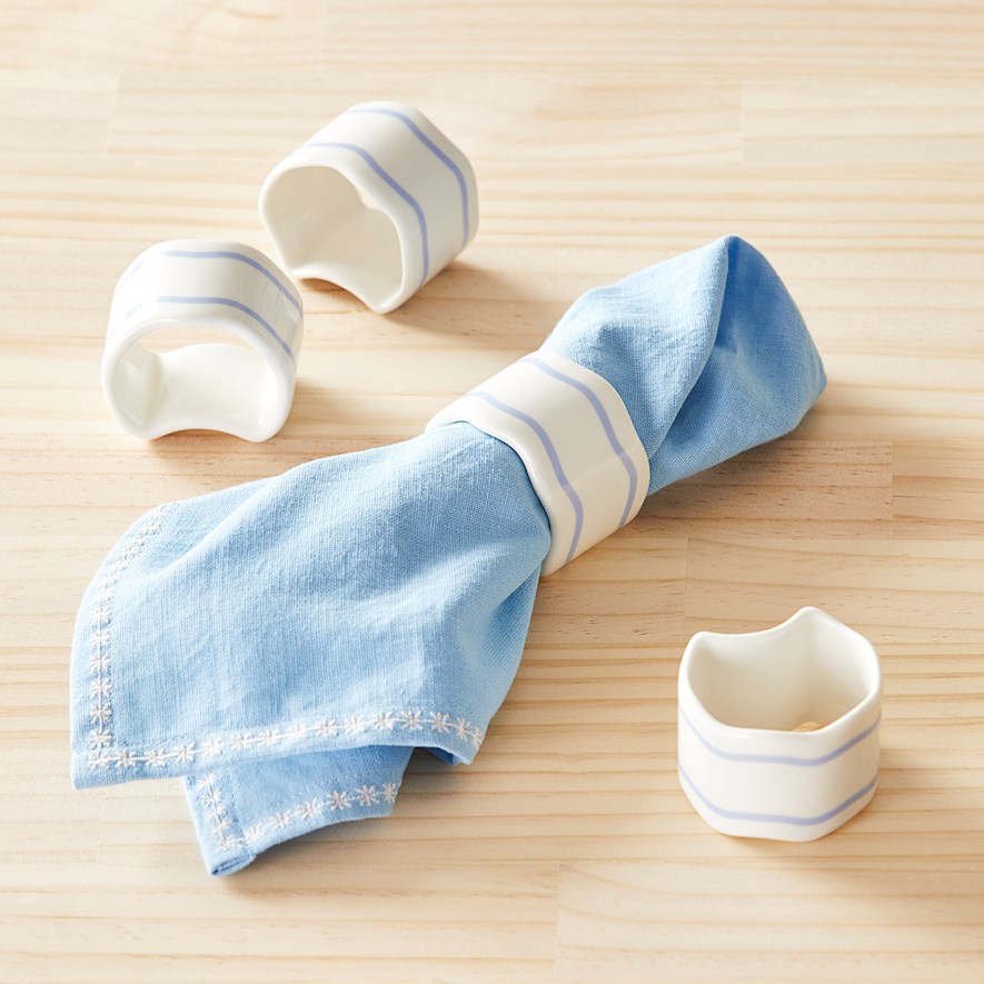 Sadie Cloud Blue Napkin Rings Pack of 4