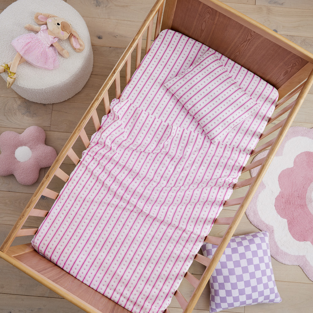 Pretty Daisy White Cot Sheet Set