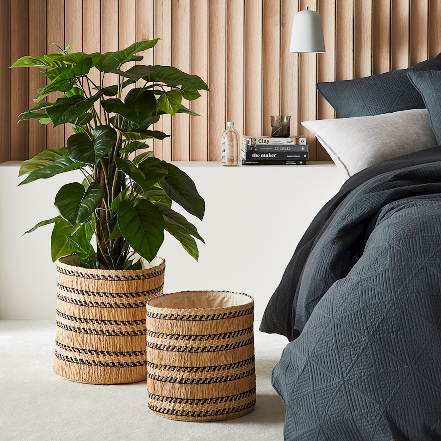 Kochi Natural & Black Check Basket