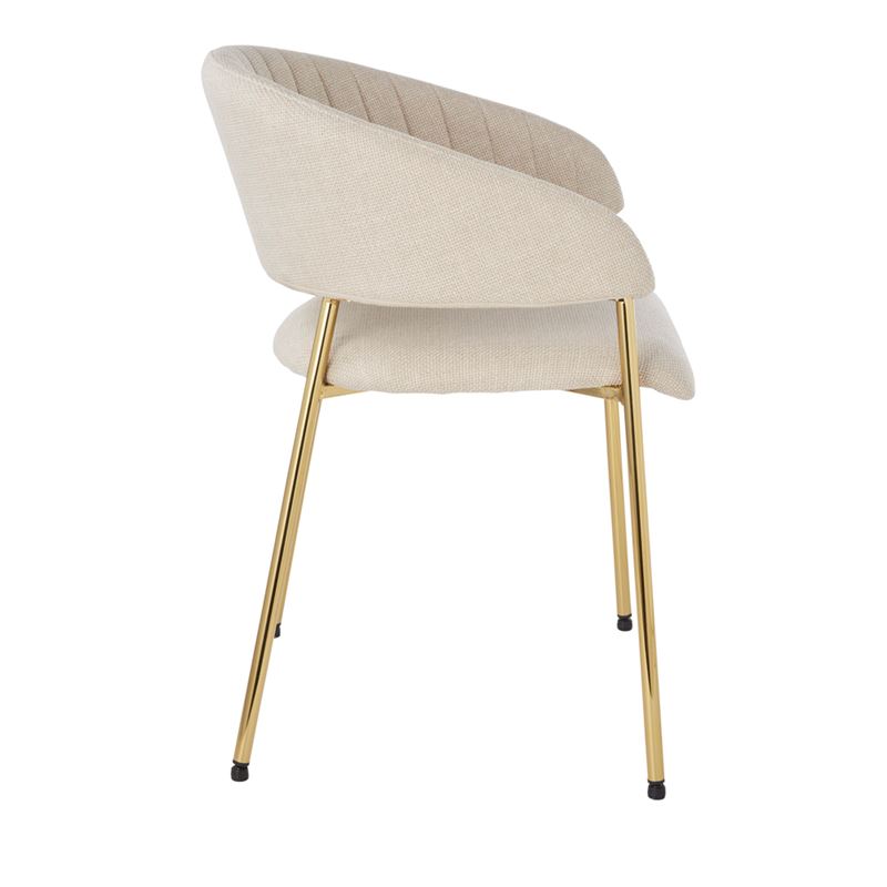 Shelby Beige & Gold Dining Chair Set of 2