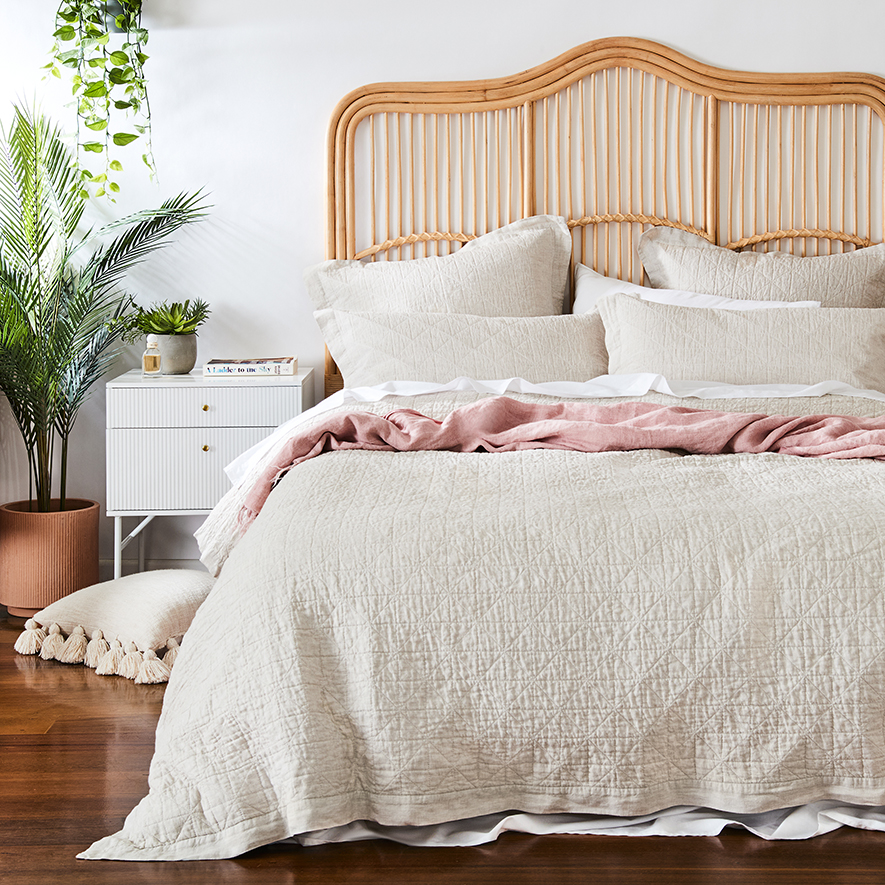 Vintage Washed Linen Linen Quilted Quilt Cover Separates