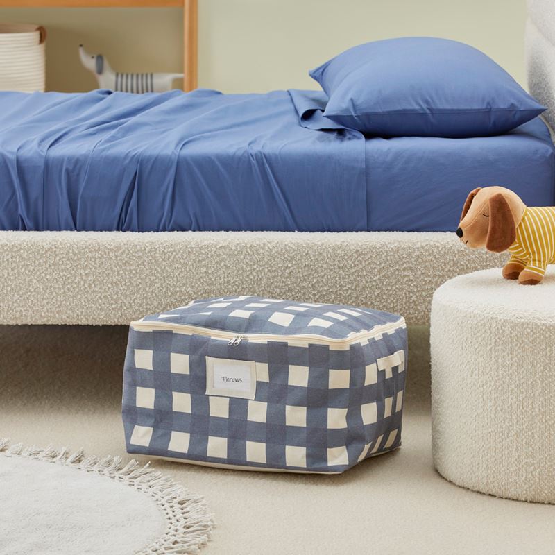 Slate Blue Gingham Storage Bags