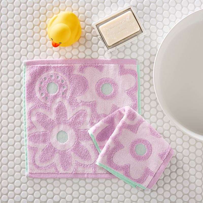Poppy Floral Lilac & Mint Towel Range