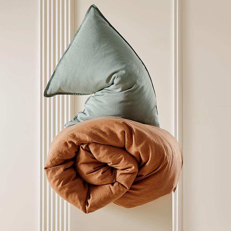 Vintage Washed Linen Caramel Quilt Cover Separates