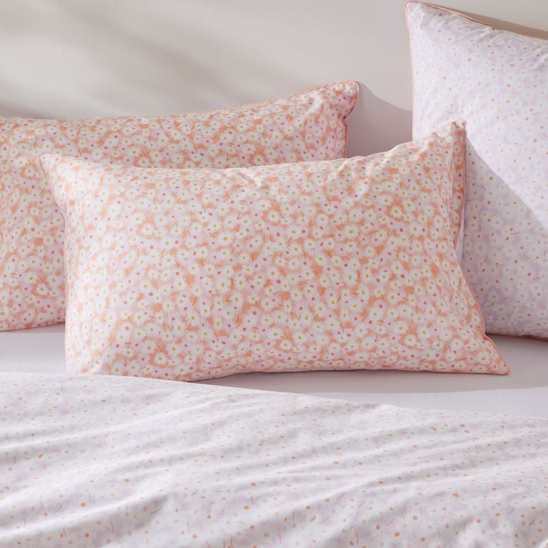 Daisy Meadow Peach Quilt Cover Set + Separates