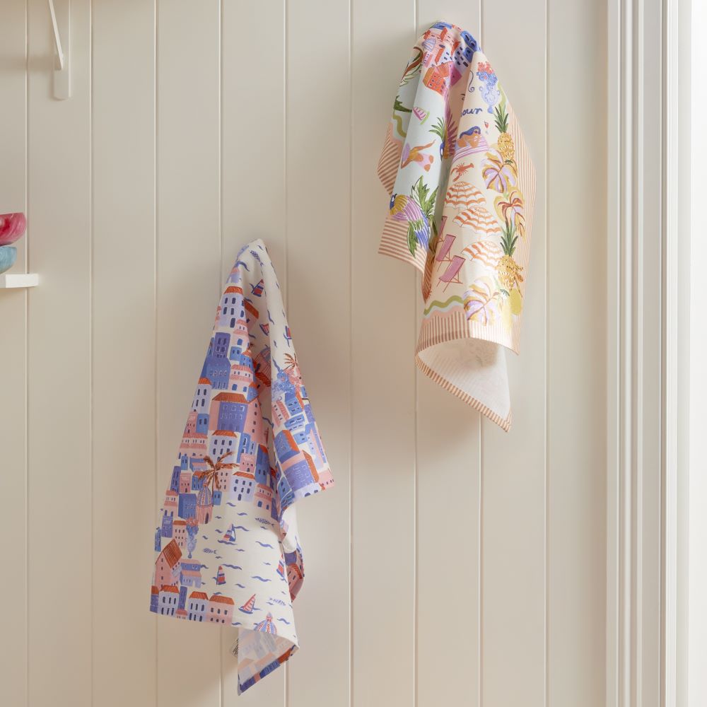La Dolce Vita Multi Tea Towels Pack of 2