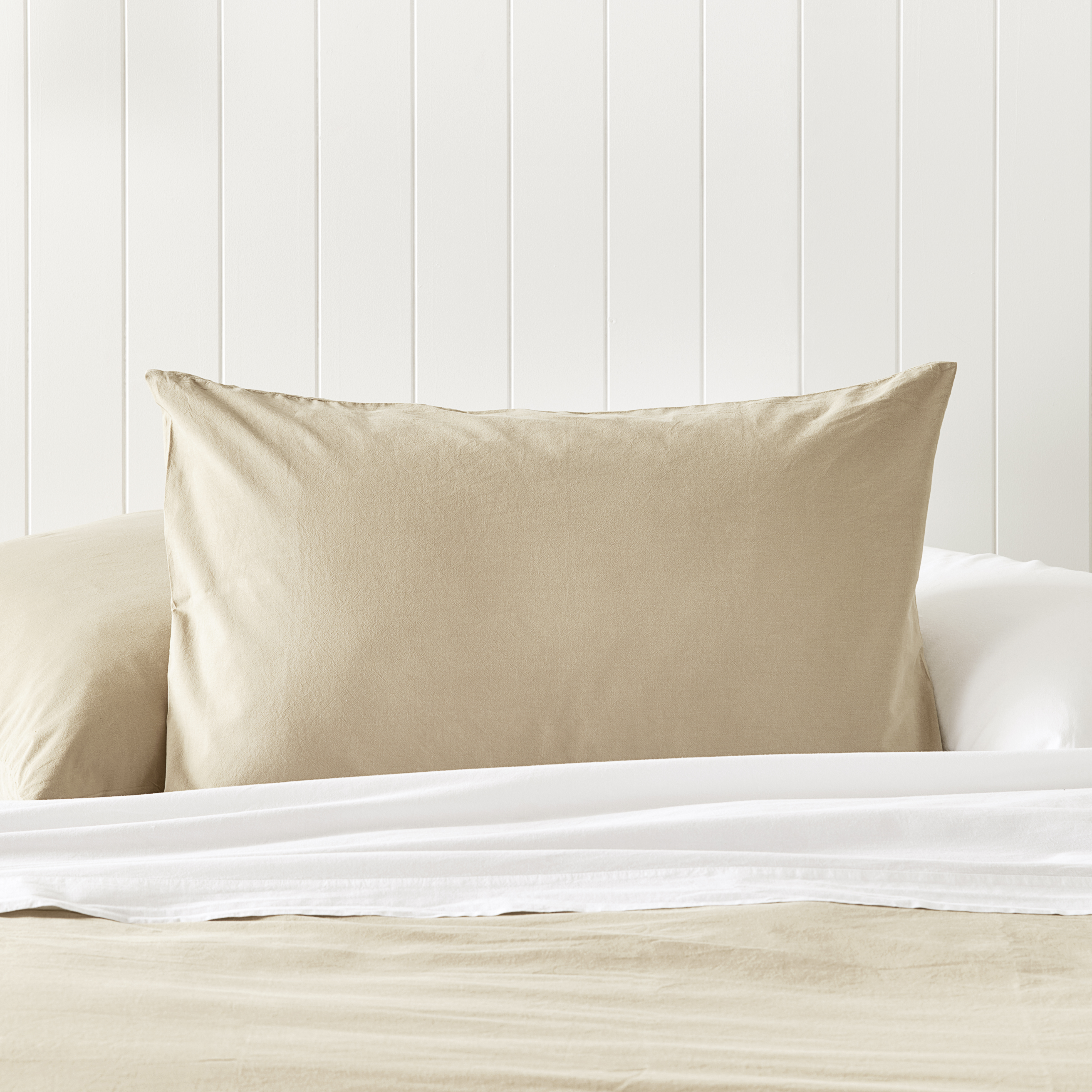 Stonewashed Cotton Sesame Pillowcases