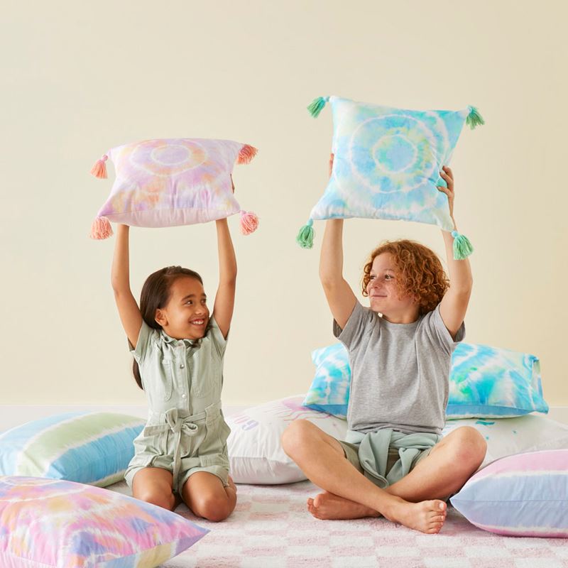 Zephyr Aqua Tie Dye Textured Cotton Cushion