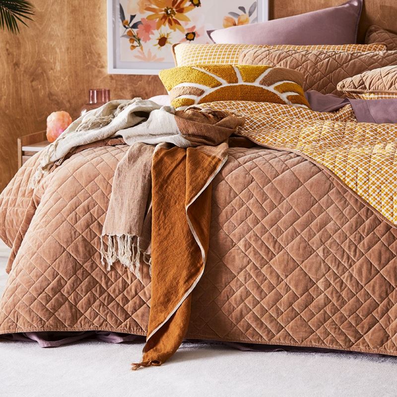 Malmo Spice Check Linen Throw