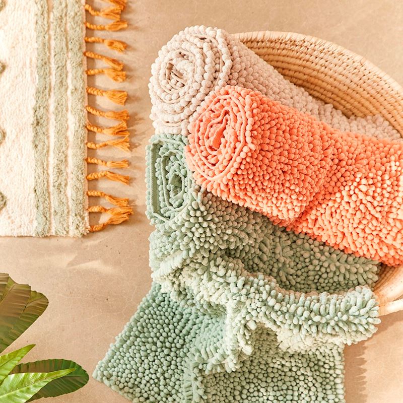 Microplush Grey Marle Bobble Bath Runner