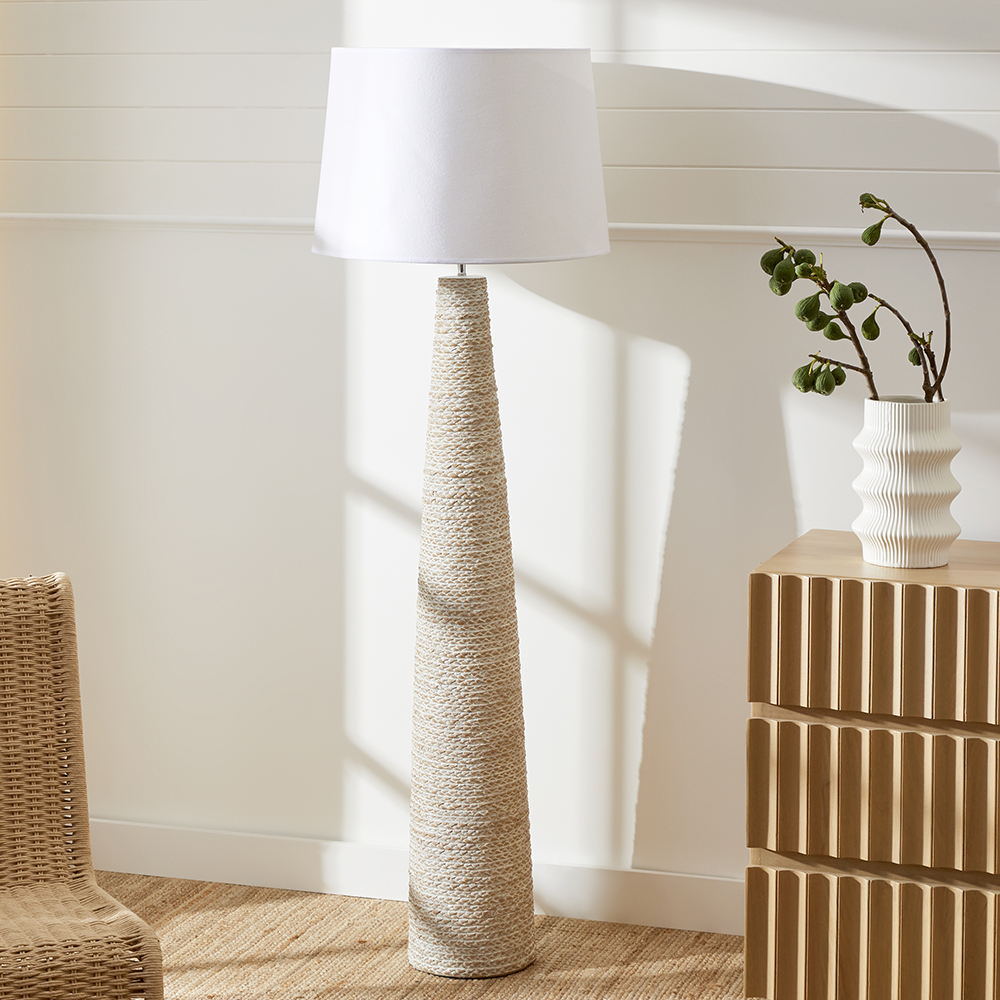 Somers Natural and White Floor Light