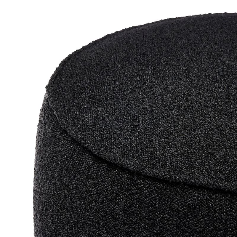 Norway Black Boucle Ottoman