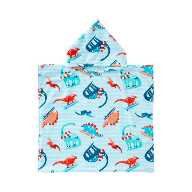 Surfing Dinos Kids Hooded Beach Towel