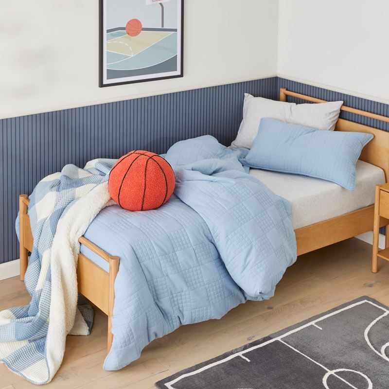 Murphy Powder Blue Quilted Quilt Cover Set