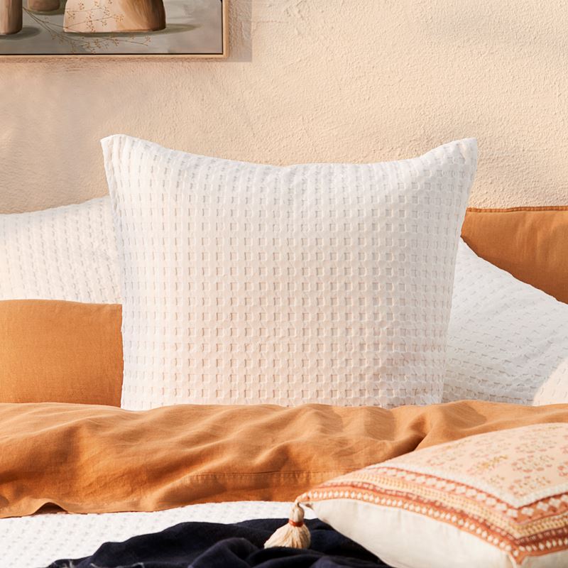 Manhattan Waffle White Quilt Cover Set + Separates