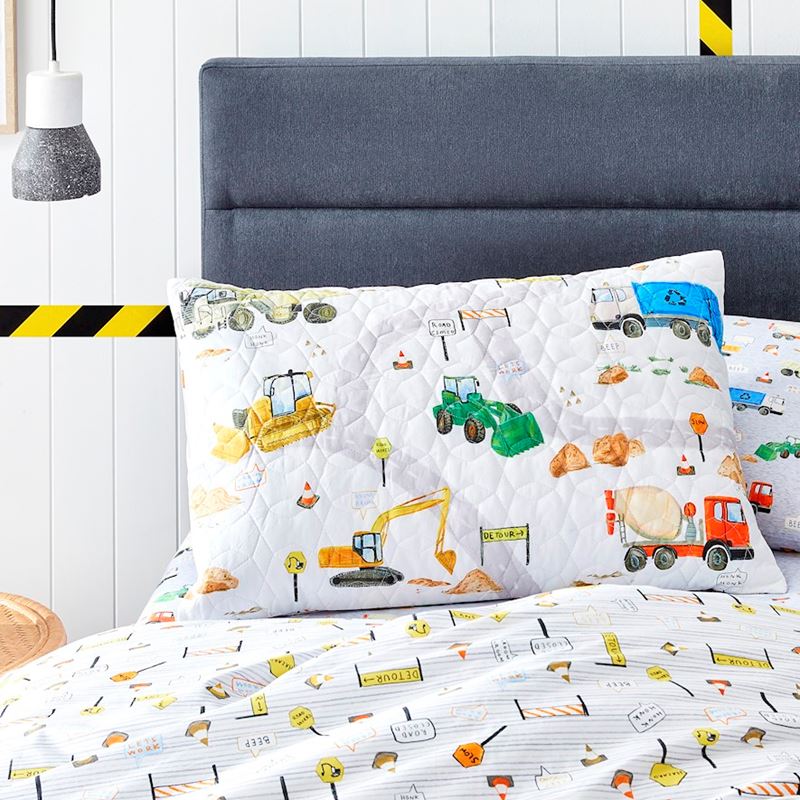 Truck Town Multi Quilted Quilt Cover Set