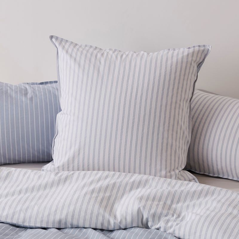 Stonewashed Cotton Blue Stripe Quilt Cover Separates