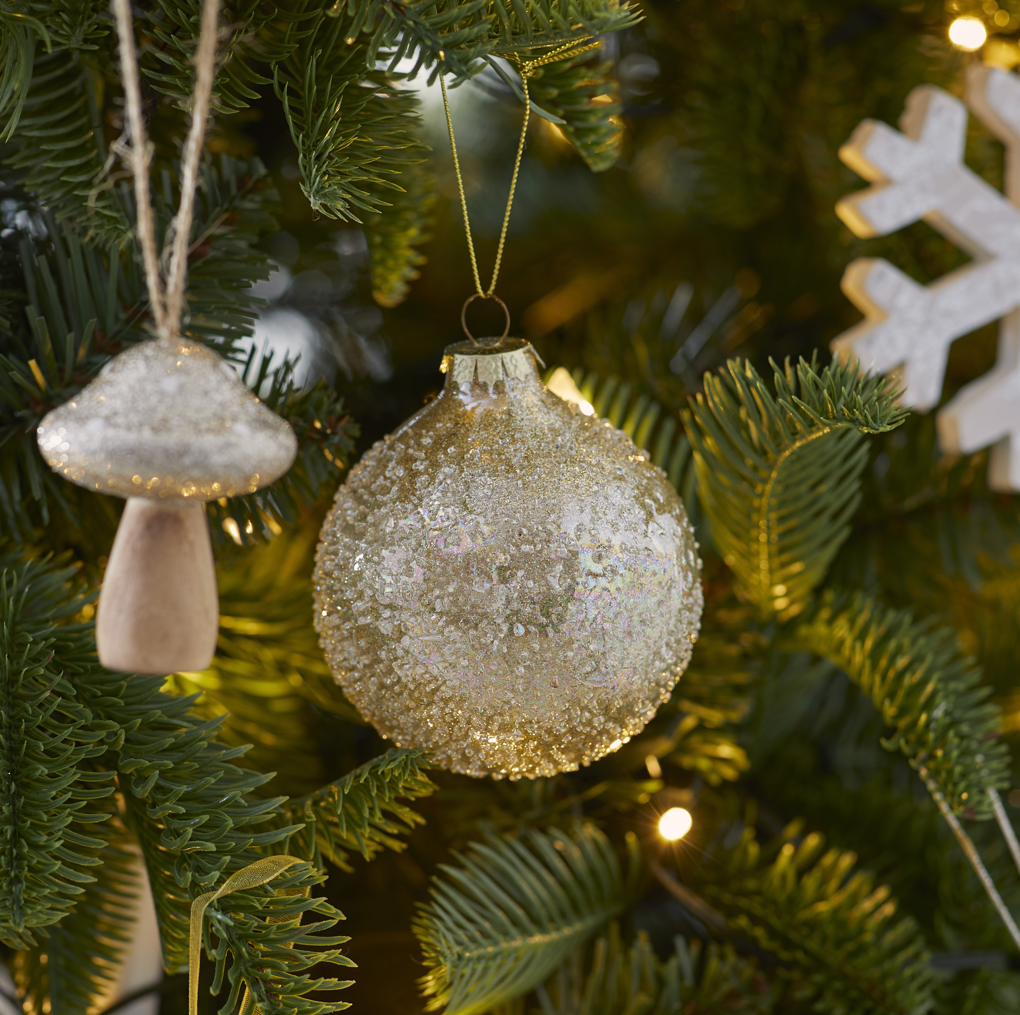 Luxe Gold Rainbow Glass Bauble