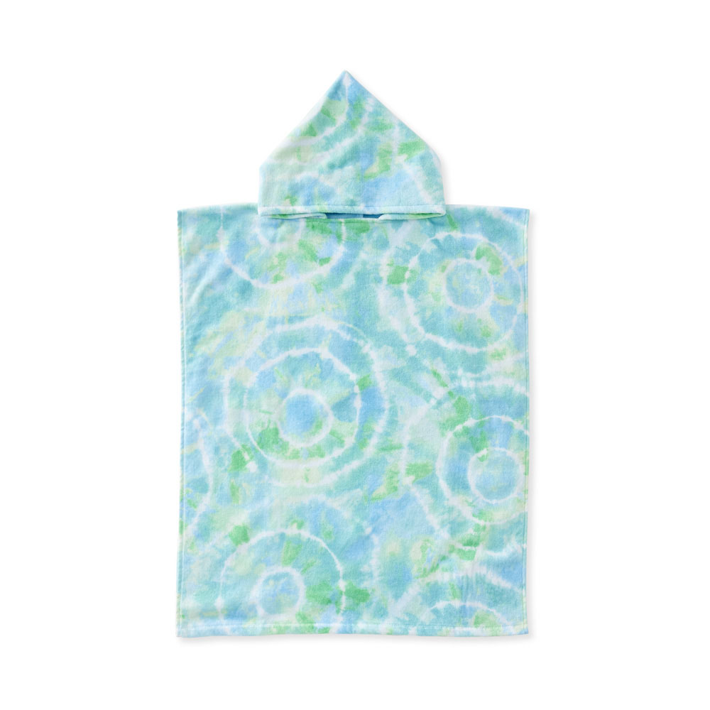 Tie Dye Blue Kids Hooded Beach Towel