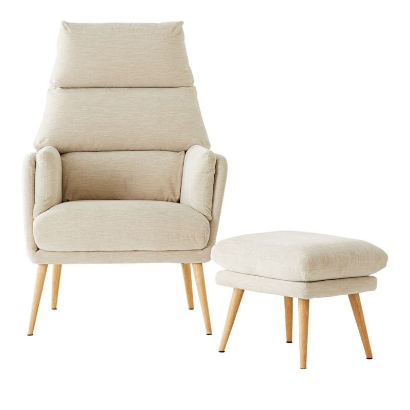 Anderson Natural 1 Seater Chair & Foot Rest