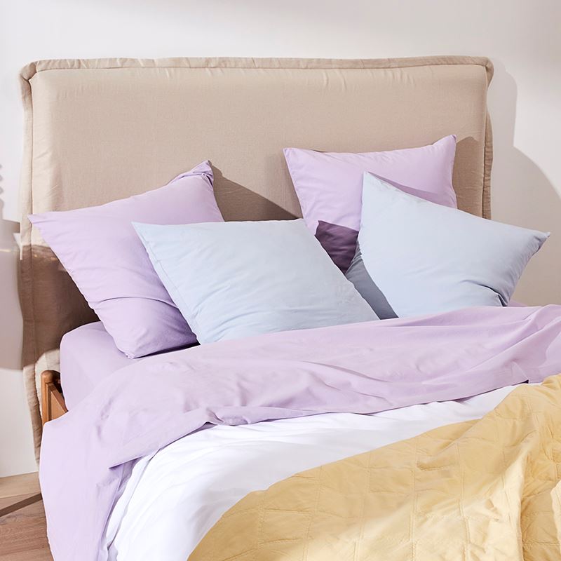 Stonewashed Cotton Lilac Sheet Set