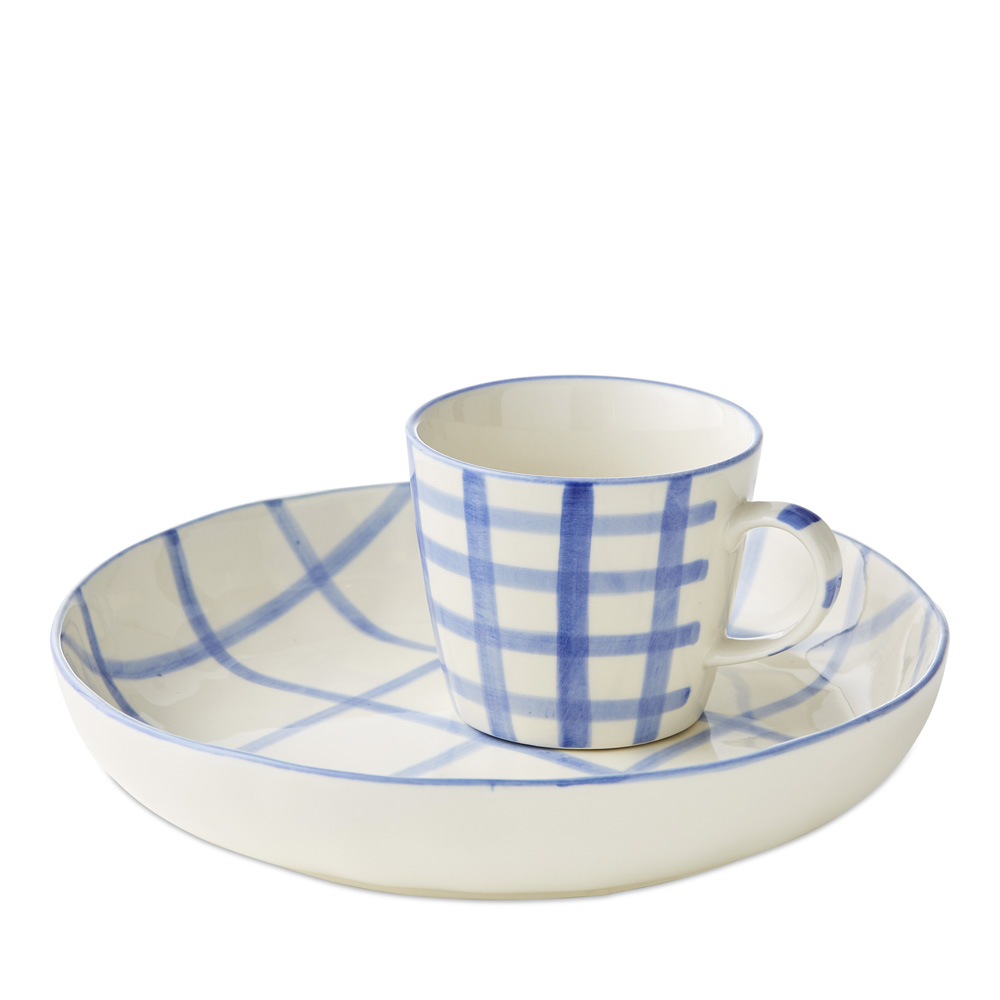 Charli Blue Check Servingware
