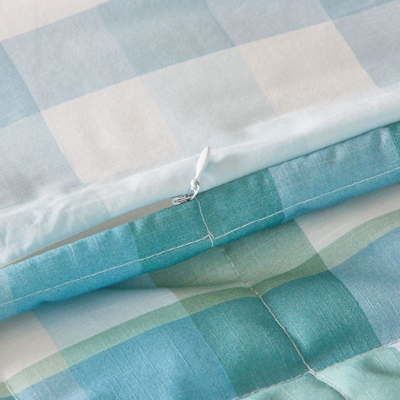 Ollie Gingham Fern Quilt Cover Set