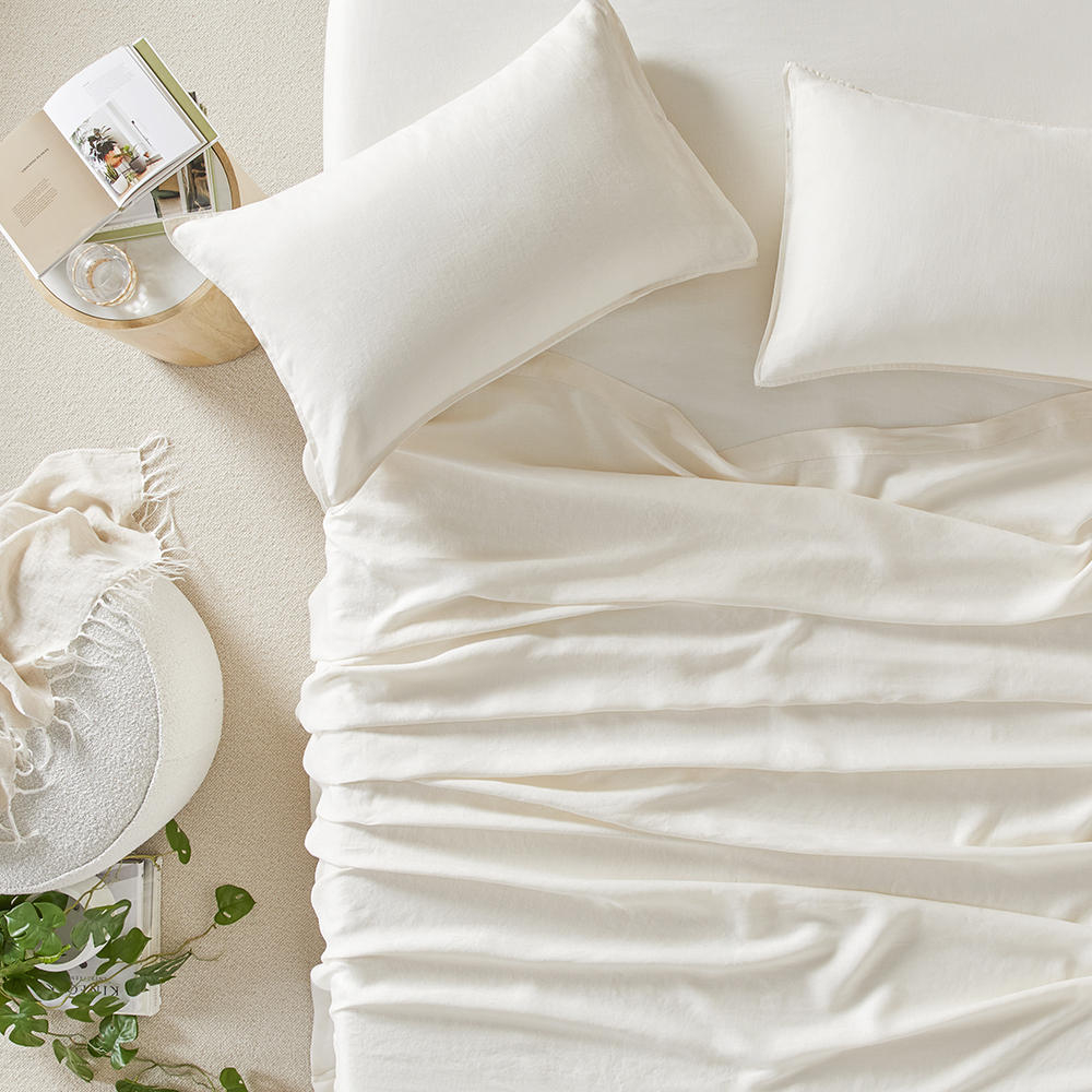 Vintage Washed Linen Pearl Sheet Separates