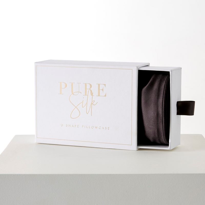 Pure Silk Black U Shape Pillowcase