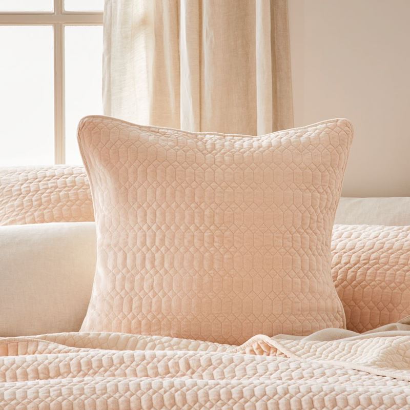 Milan Rose Velvet Quilted Coverlet Separates