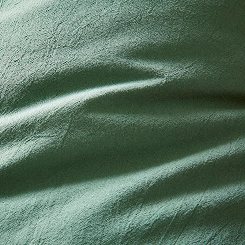 Stonewashed Cotton Forest Green Quilt Cover Set