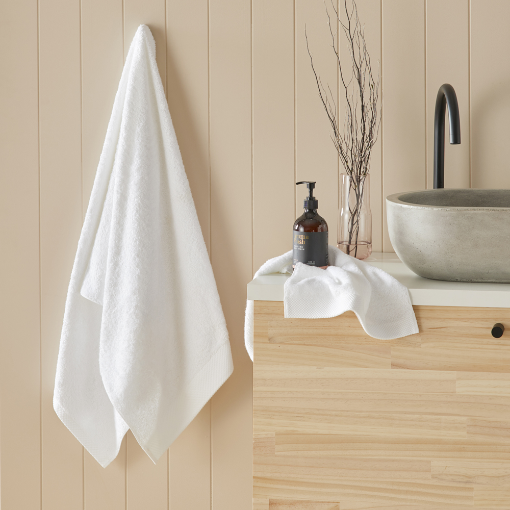 Navara Snow Solid Bamboo Cotton Towel Range