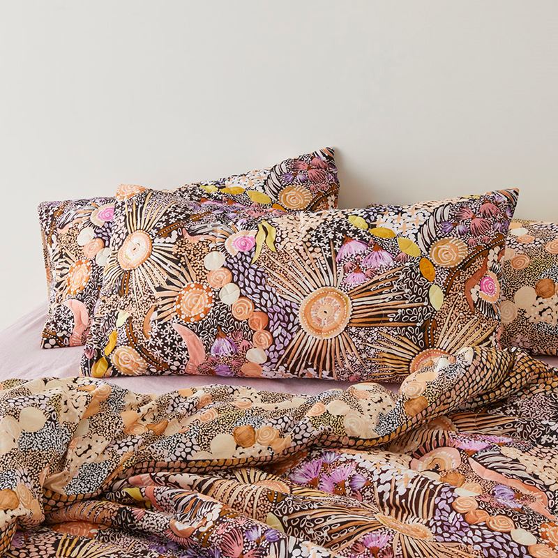 Cungelella Yamamillah Pink Earth Quilted Quilt Cover Separates