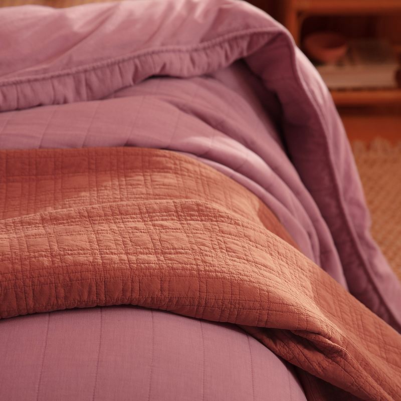 Bronte Quilted Mauve Quilt Cover Separates