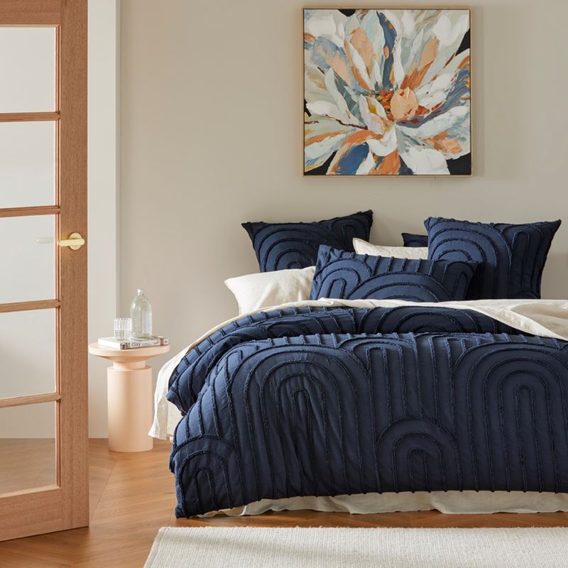 Archie Navy Tufted Pillowcases