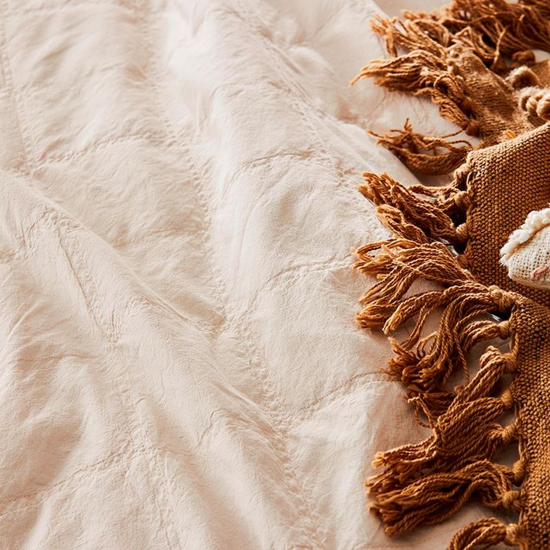 Stonewashed Cotton Sand Quilted Coverlet Separates