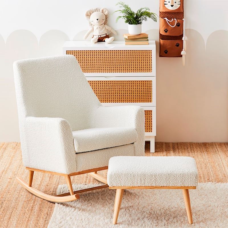 Boucle White Rocking Chair