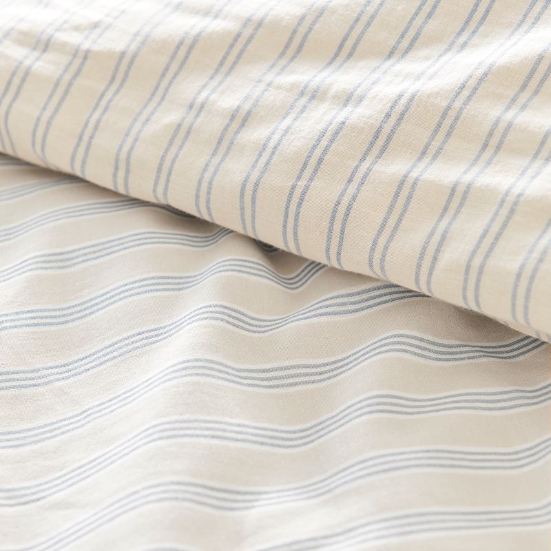 Cove Natural & Denim Stripe Quilt Cover Set + Separates