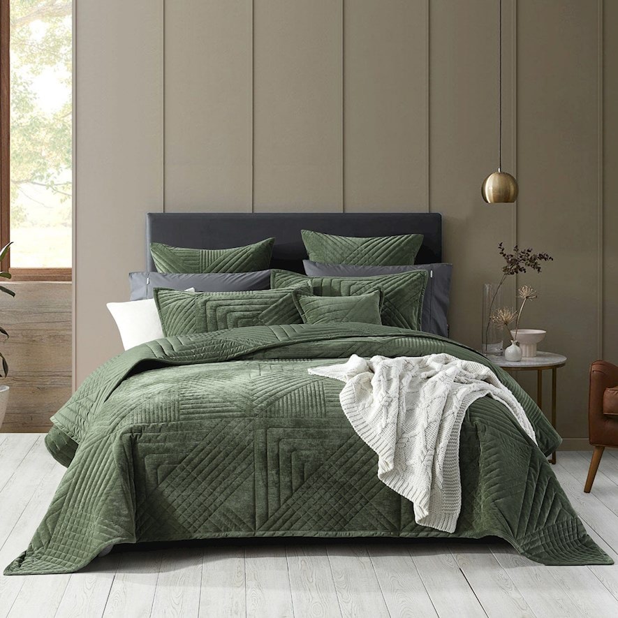 Samatra Olive Coverlet Set + Accessories