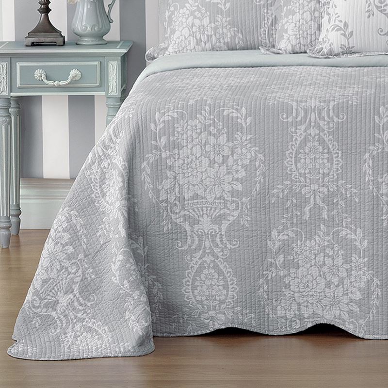 Florence Queen Grey Bedspread Set + Accessories