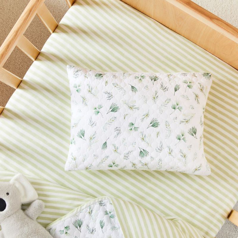 Jersey Olive Leaf Quilted Cot Quilt Cover Set