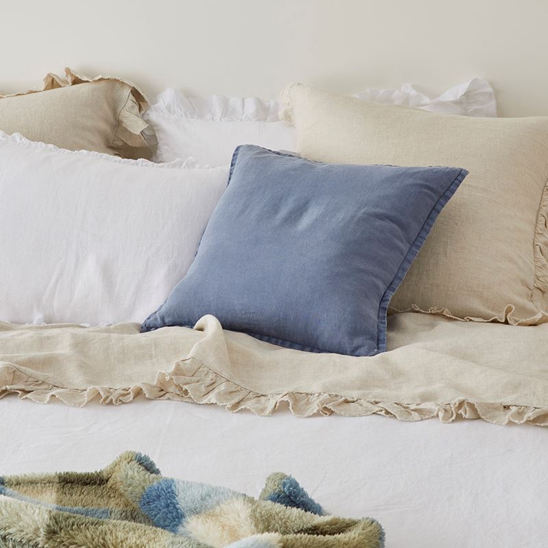 Belgian Vintage Washed Linen Thunderstorm Cushion