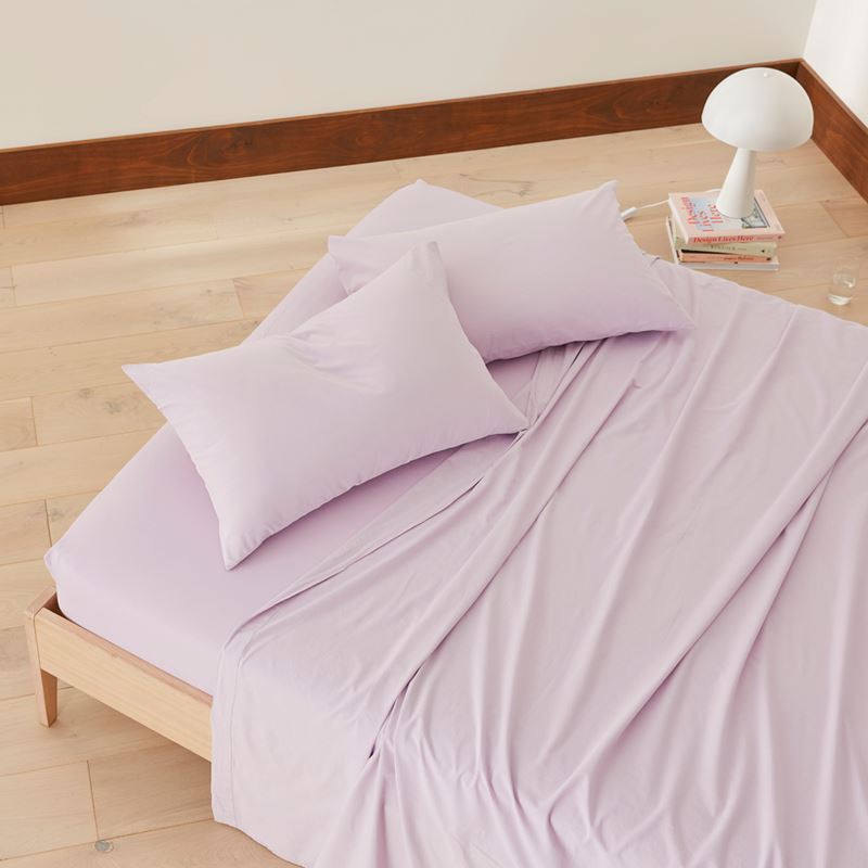 Stonewashed Cotton Lilac Sheet Set