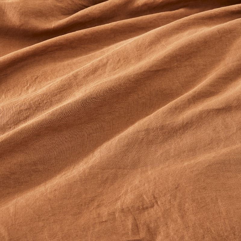 Vintage Washed Linen Caramel Quilt Cover Separates
