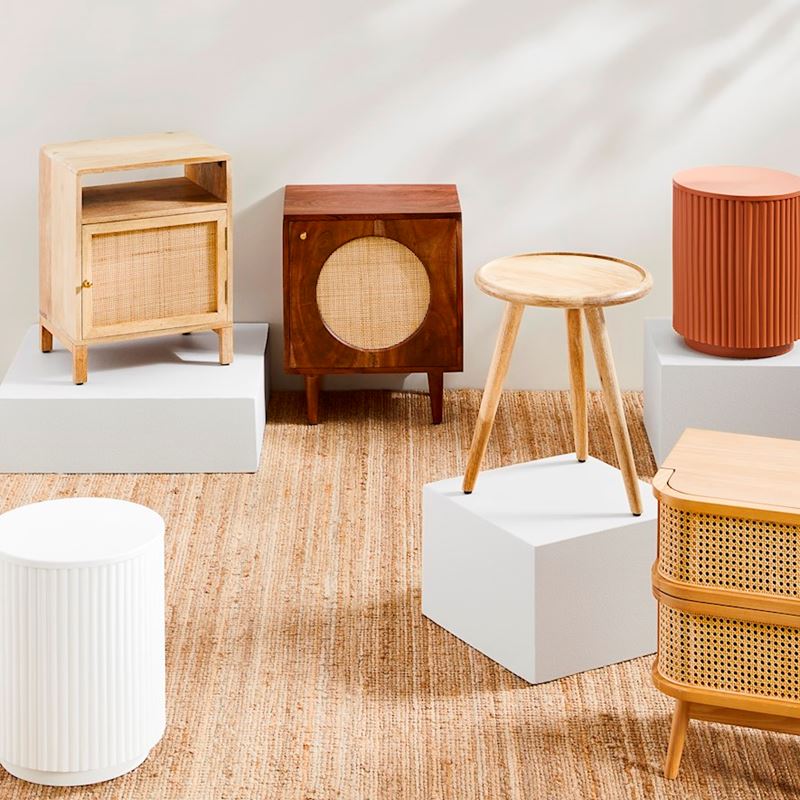 Anjuna 1 Door Natural Bedside Table