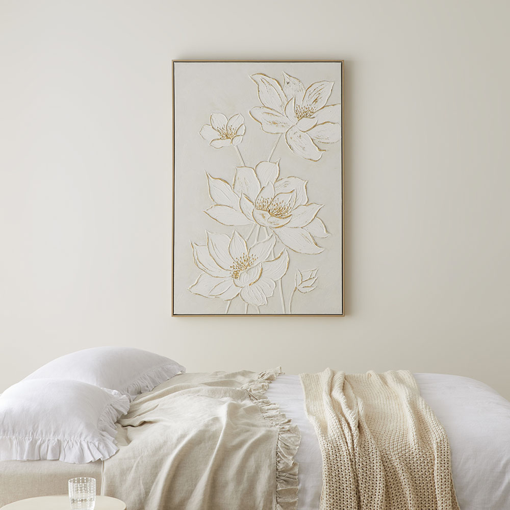 Kinfolk White Flower Canvas