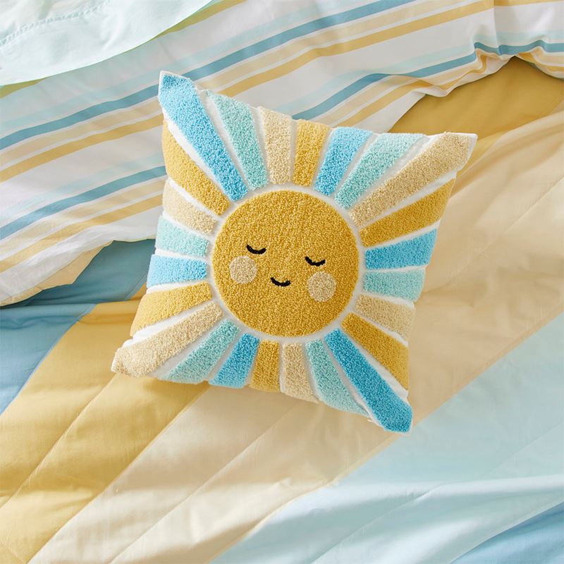 Happy Sun White Tufted Cushion